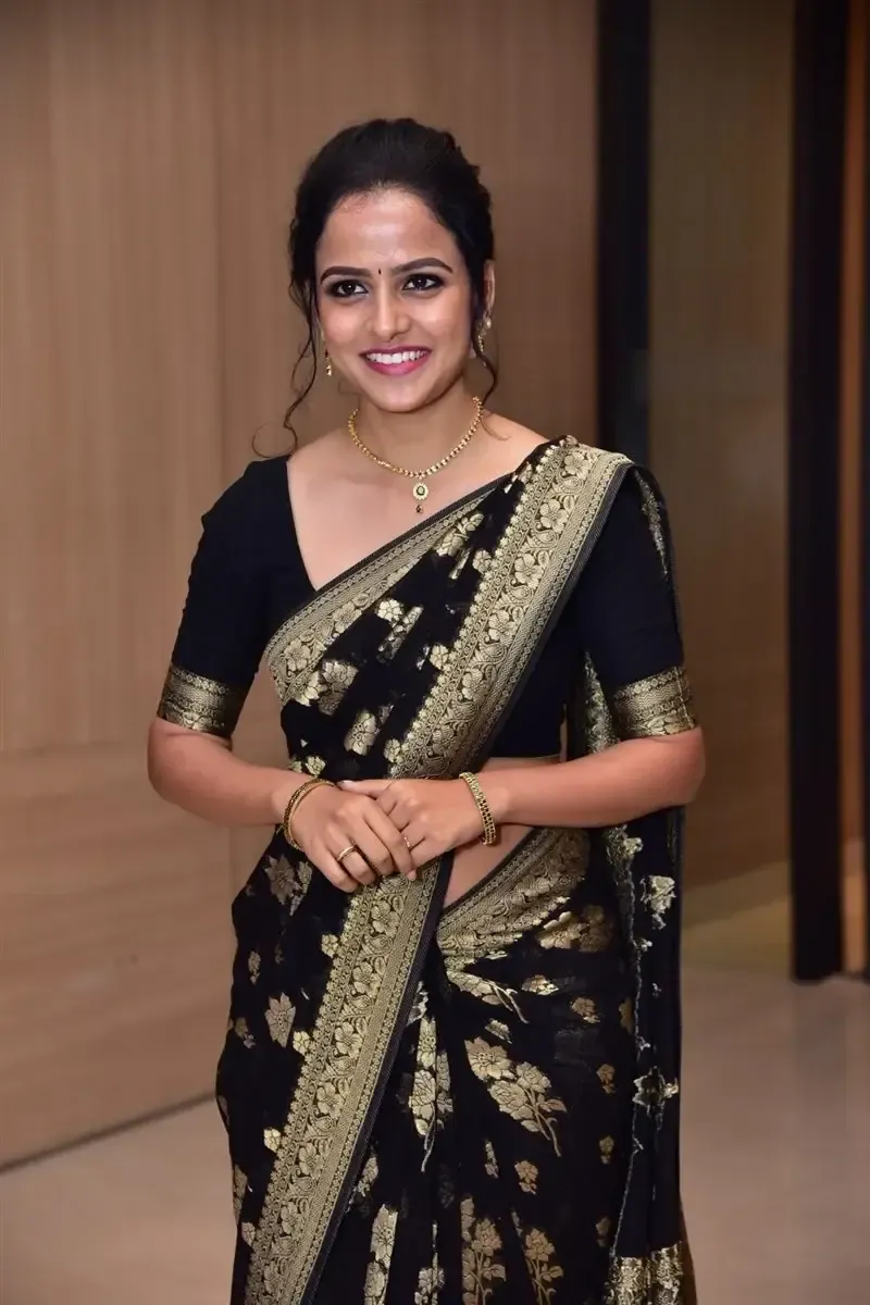 Actress Vaishnavi Chaitanya in Black Saree at Baby Movie Celebrations